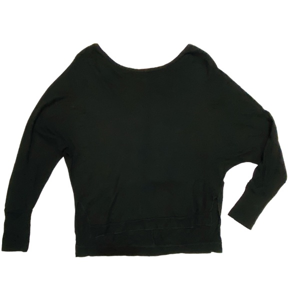 Chaser Tops - Chaser Slub Long Sleeve Black Shirt Size Small